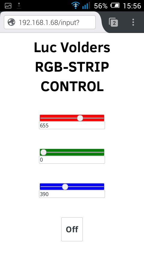 LucVolders2's tweet photo. Follow up story. Now for controlling a RGB-strip with an #esp8266 @ESP8266 @ESP8266COM using sliders on a webpage made with #espbasic @espbasic. Tutorial with sourcecode and schematics: https://t.co/cAmjjJqMpV https://t.co/c54RDbiAJh