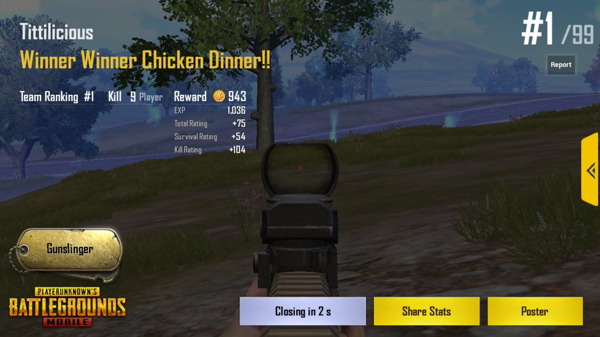 CommunityG_CAN's tweet photo. First #PUBGMobile #chickendinner https://t.co/TsBLfXi3bN
