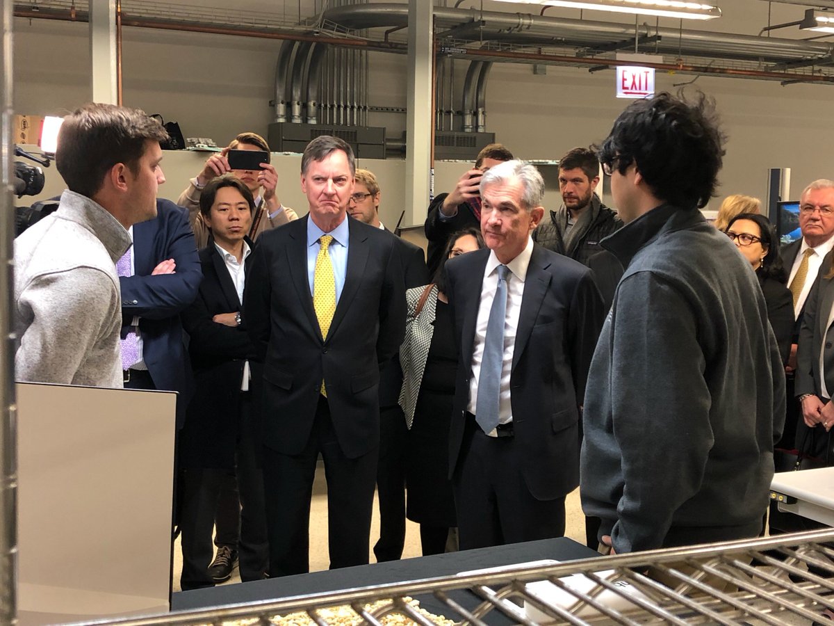mHUBChicago's tweet photo. We’re thrilled to welcome Chairman Powell of the @federalreserve and President Charles Evans of @ChicagoFed to #mHUB today for a tour! https://t.co/O7xnq9ngT7