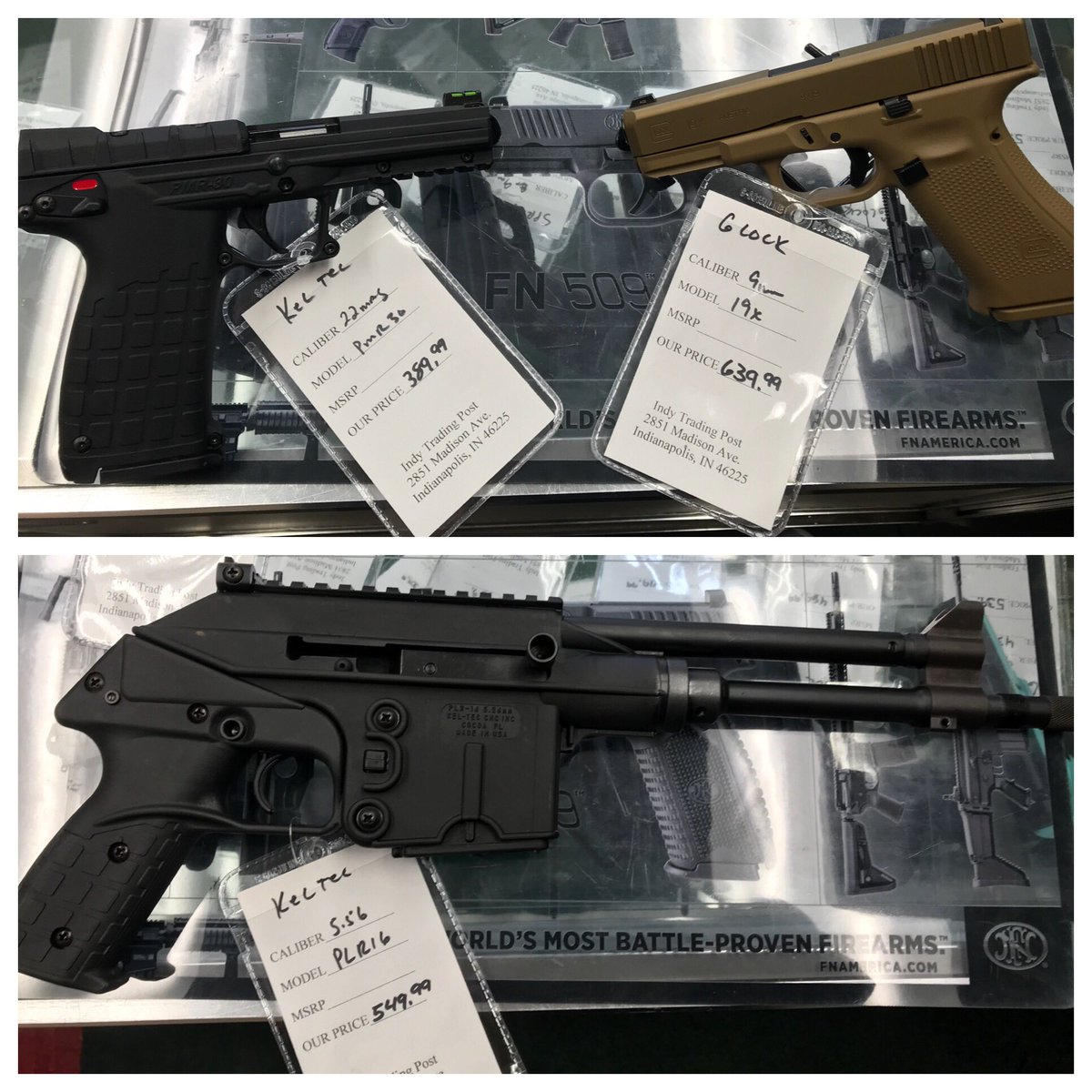 IndyTradingPost's tweet photo. Lots of great things happening at Indy Trading Post! Just got another Glock 19X and some hard to get
 Kel-Tec firearms!#2ndAmendment #Glock #pewpew https://t.co/VSIMb1gF8M