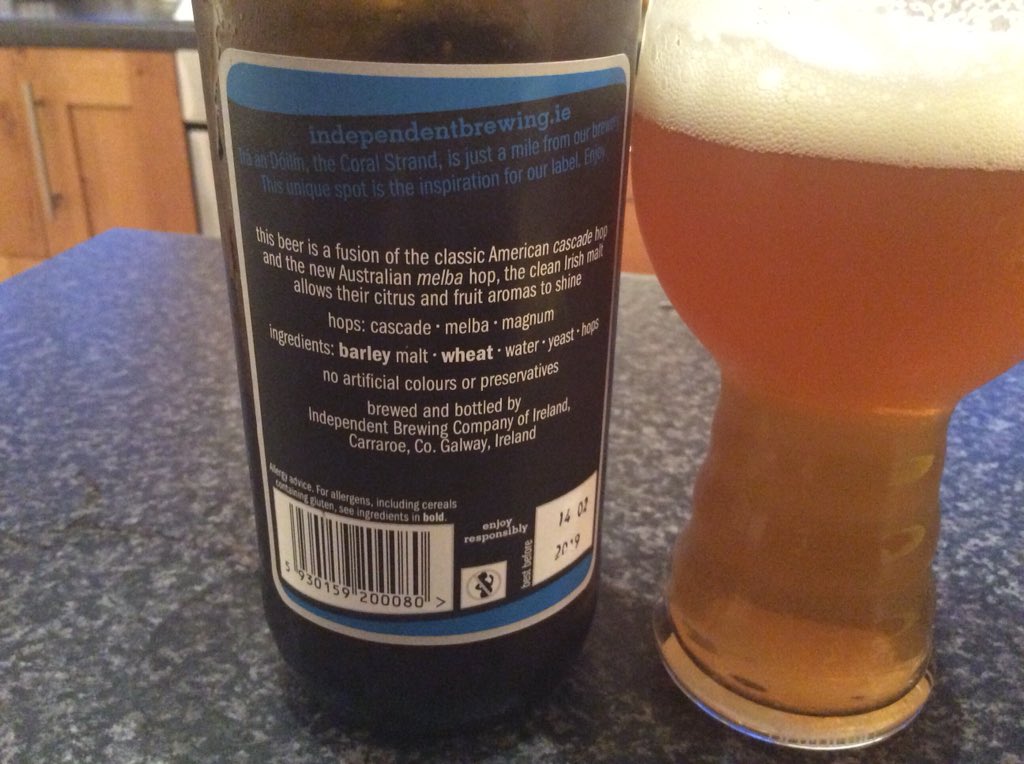 Excellent #IPA from <a href="/IndBrewing/">Independent Brewing</a> love the mouthfeel of the #hops as im drinking it 5.2% #connemara #Galway 👏👏#CraftBeer always