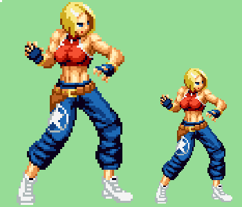 ドット絵 #pixelart #KOF14 ブルー・マリー