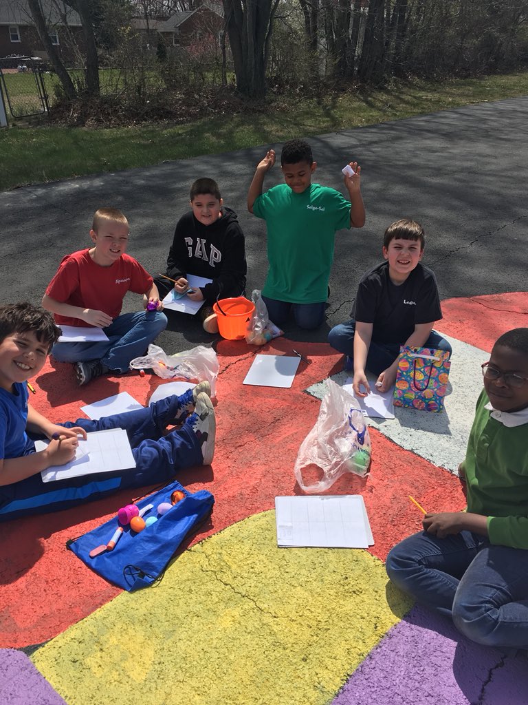 ms_murcia's tweet photo. 3rd Grade was joined by the Easter bunny on their Math SOL egg hunt #O_Braves https://t.co/JYO6ael8TL