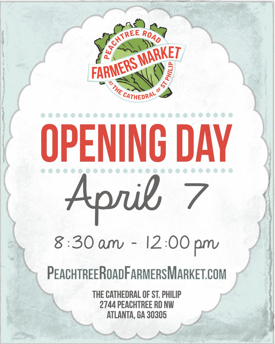 It's FINALLY HERE! Market opens tomorrow!!! We'll be inside The Cathedral of St. Philip staying toasty &amp; dry with tons of veggies, pastured meats, artists &amp; more, with over 60 vendors this week! See you #SaturdayMorning 
#EatLocalATL #Sustainable #Food #ShopLocal #FarmersMarket