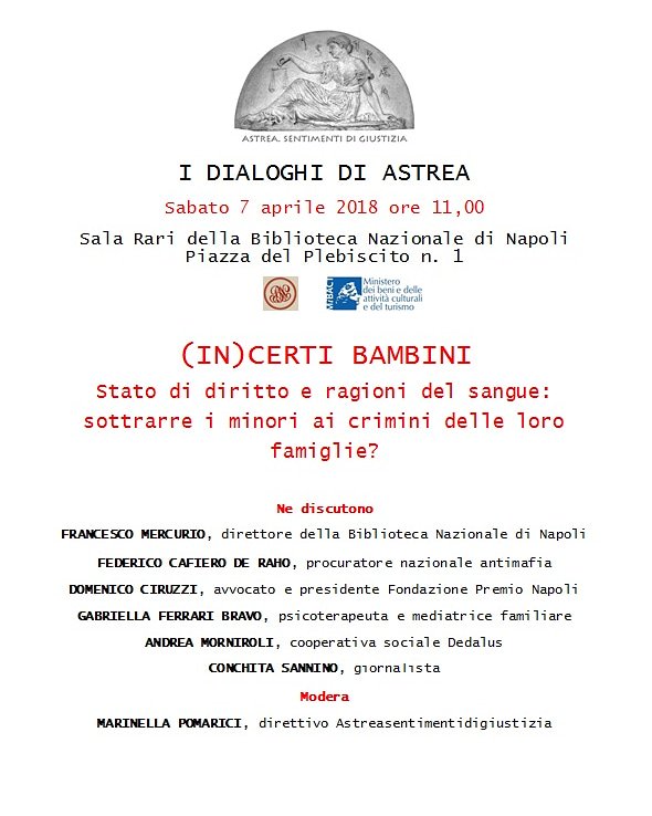 astreagiustizia's tweet photo. Vi aspettiamo sabato #7aprile ore 11 Sala Rari, Biblioteca Nazionale di #Napoli
"I dialoghi di Astrea" con Federico Cafiero De Raho. https://t.co/MEz4vIkWJB