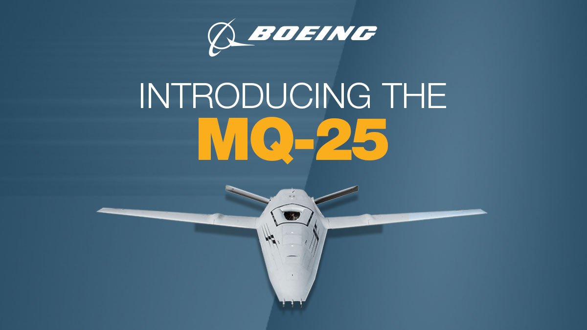 BoeingDefense's tweet photo. Robust refueling. Unmatched carrier expertise. The future of unmanned aircraft. Introducing the MQ-25. https://t.co/Y8wtelPHka https://t.co/goYQroSuTe
