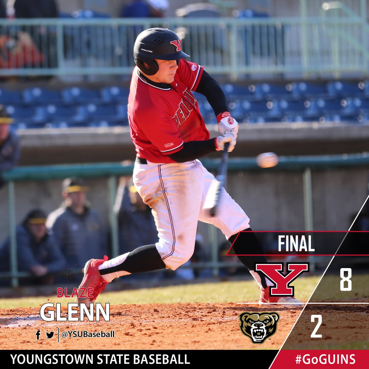 Final | YSU 8, Oakland 2

Penguins take game one of the doubleheader to improve to 7-3 in conference play.

#GoGuins #ChangeYourBest