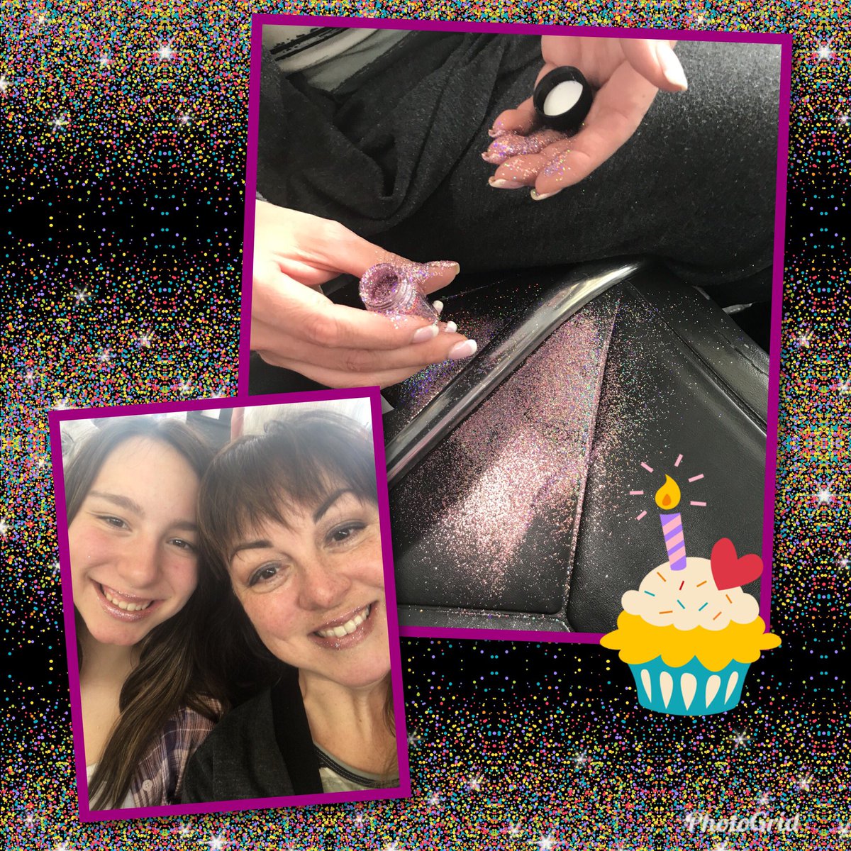 matienda's tweet photo. Yes, I know have glitter on. Yes, I meant to do it. No, I didn’t mean to spill it. Yes, I realize it’s everywhere. Yes, this is after wiping it off. Yes, we are fabulous. #MAC #GlitterFail #MotherDaughter #ItLookedGoodAtTheMACstore https://t.co/XkxNCGOhZY