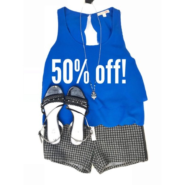 Our Spring clearance is now 50% off! Come stock up on your spring and summer wardrobe! 
.
.
Gianni Bini tank size...
