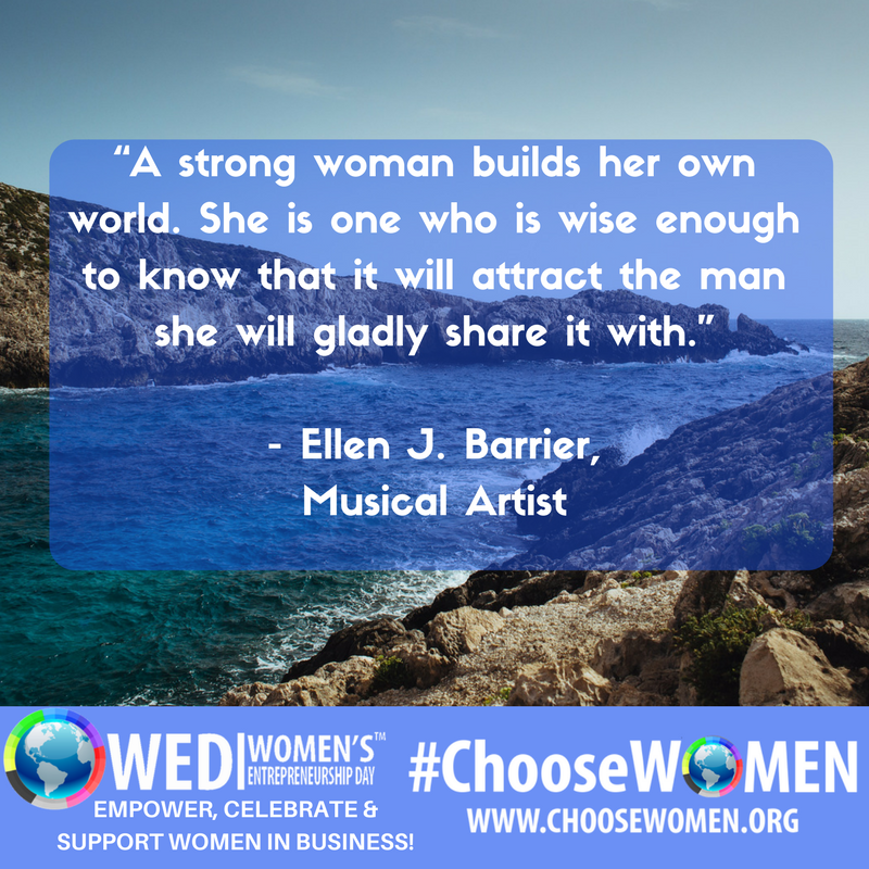 PricelessWoman2's tweet photo. “A strong woman builds her own world. She is one who is wise enough to know that it will attract the man she will gladly share it with.” - Ellen J. Barrier, Musical Artist #WomenWOW #ChooseWOMEN https://t.co/XLVgUEjJHz