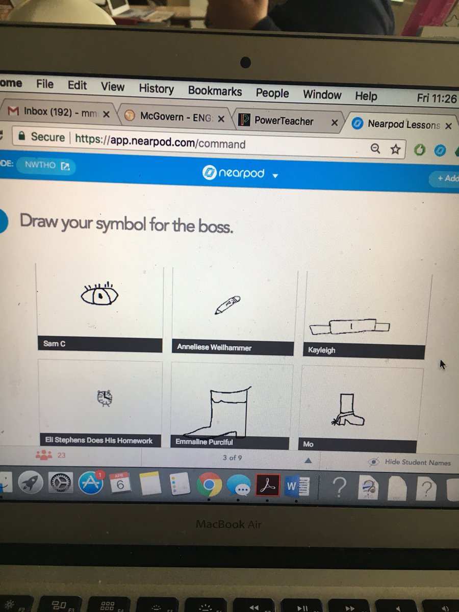NPHSMcGovern's tweet image. Quick recap of our characters in OM&amp;amp;M using symbols and in-class discussion. Some of the illustrations need captions. 😂 #newpalproud #createextraordinary