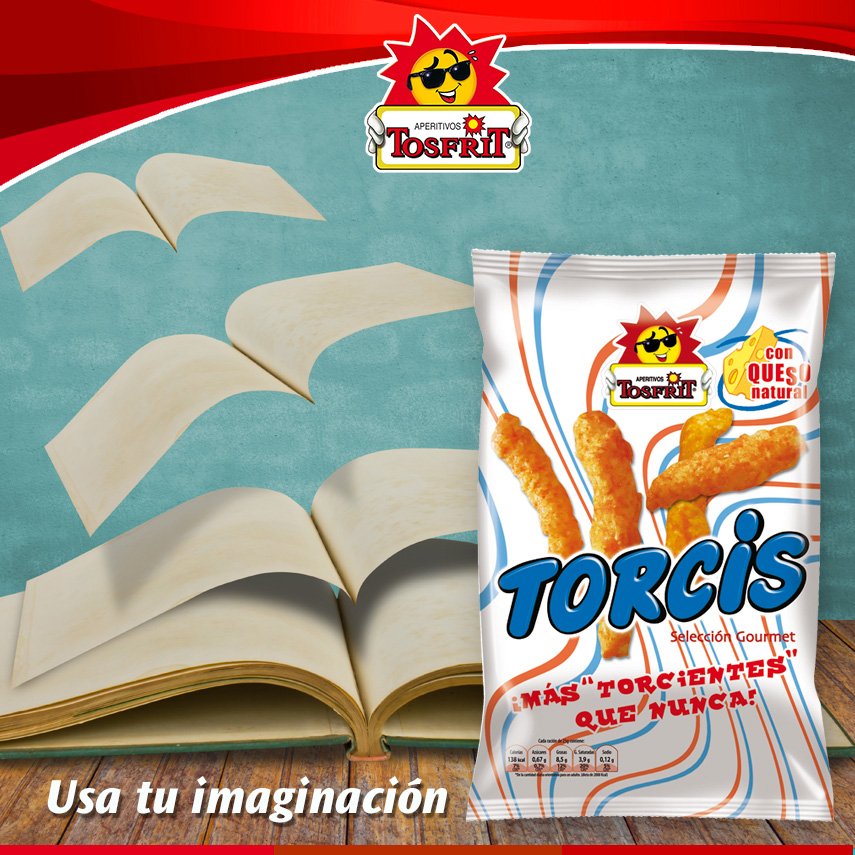 TosfritOficial's tweet photo. Celebramos el #DíaMundialdelLibro con mucha imaginación y con una bolsa de #crujientes #torcis #saborqueso, para que tus momentos de lectura pasen de ser buenos a geniales. https://t.co/2zk2qWTMqX