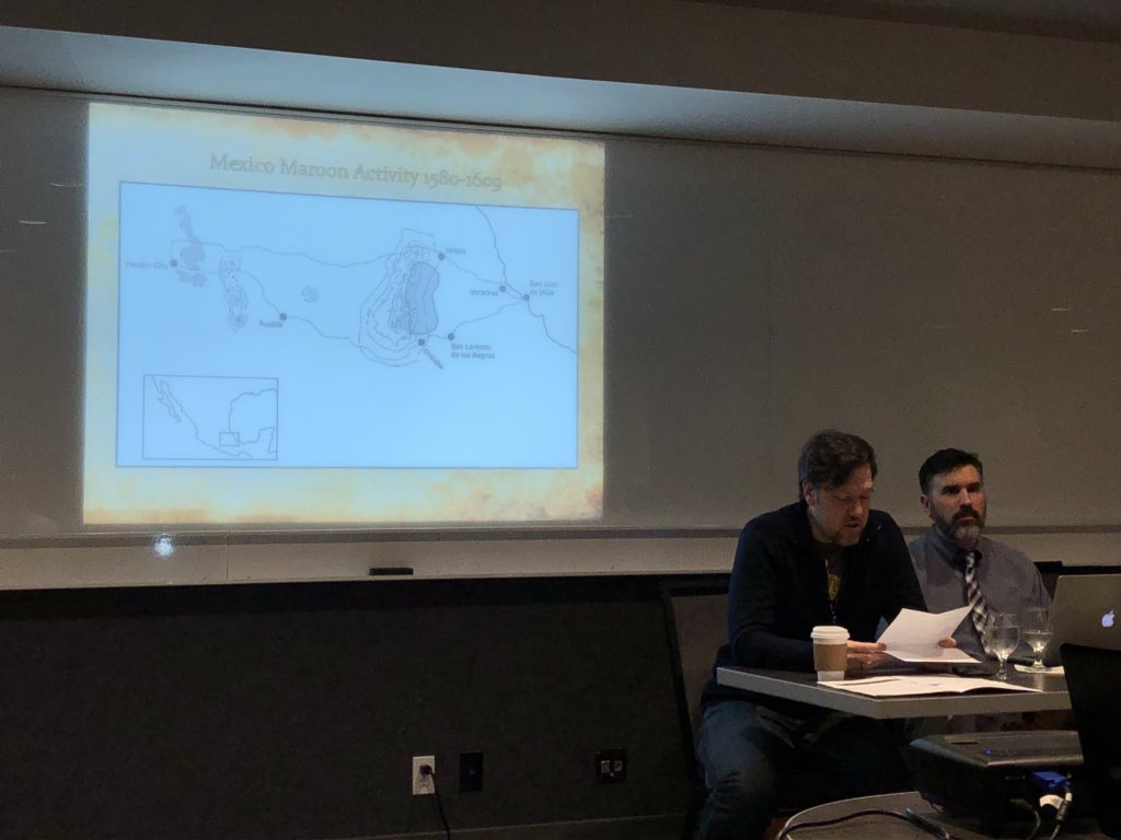 IntrepidHistory's tweet photo. Schwaller parses #maroon actions and reactions to #SpanishColonial peace neg., treaties, &amp; English predation. Jurisdictional differences for maroon communities thru 16 c. #HumanGeographies #afromexican #transatlanticworlds #afrocaribbean #LatinAmericanHistory #HistoryofPanama https://t.co/7XRk6jDr2X