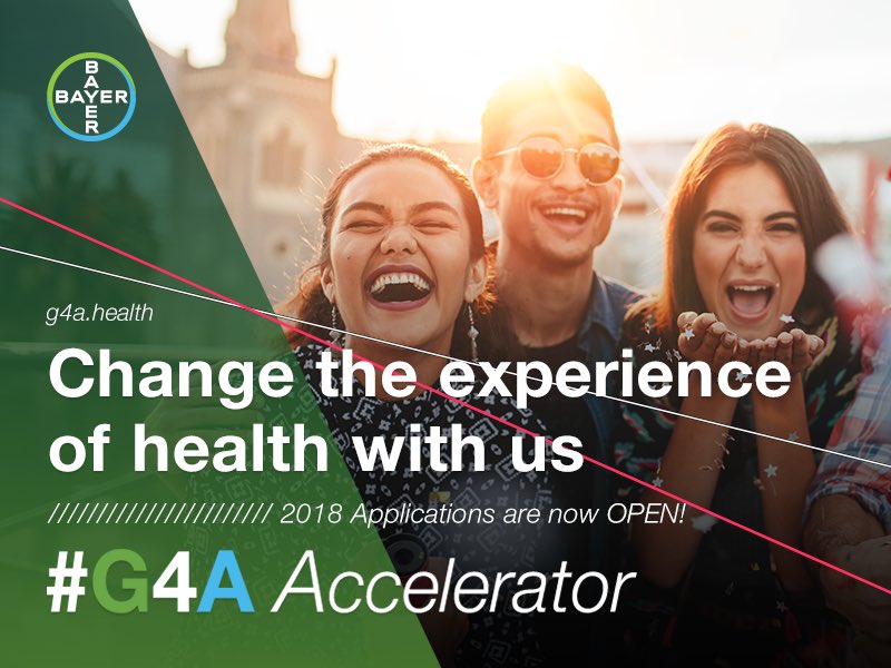 G4Ahealth's tweet photo. Calling all startups that have novel solutions to put people at the center of their #health! We want you to join our class of 2018 Accelerator program! You’ll receive 50K in funding, mentoring from experts + a cool office space in #Berlin! More info @ https://t.co/dV0zQ3a7fW https://t.co/QEGbGvA9cu
