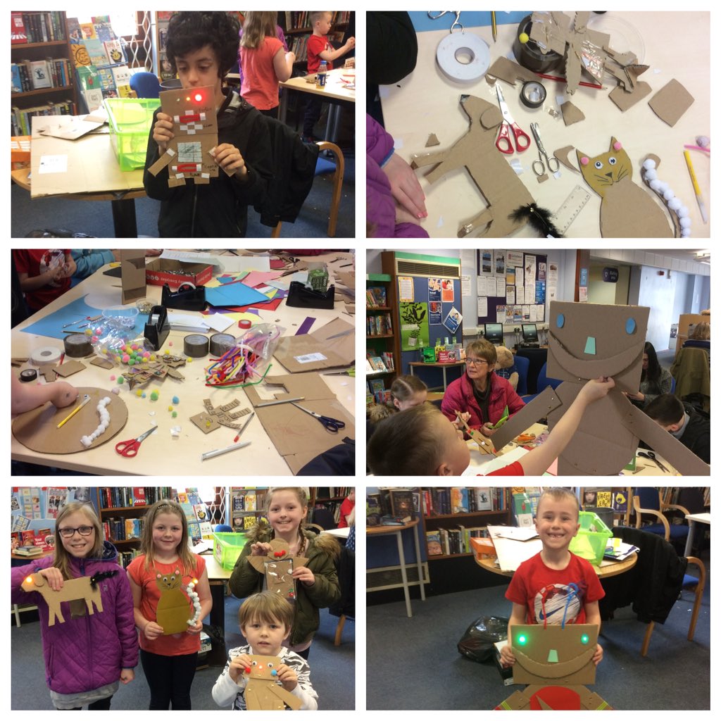 PiPadawans's tweet image. Some very creative #CardboardRobots this morning #BlaydonLibrary @GatesheadLibs #EasterFun #papercircuits #junkmodels