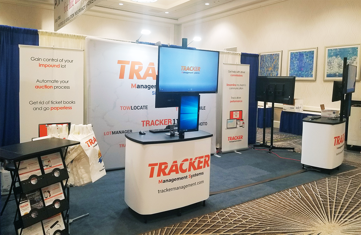 TrackerMgmt's tweet photo. #TeamTracker is all set for the #PWOF #FloridaTowShow which starts today ! Make sure to come check out our new software and meet some of our friendly staff at Booth 116/117 before the show ends Sunday! #Towing #Software https://t.co/RmeKGfw66V