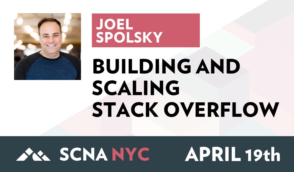 scna's tweet photo. The co-founder of @StackOverflow and author of four books on software, @spolsky is joining us at this year's SCNA to explain how he built and scaled one of the web’s most valuable resources, and how we hold the keys to our own futures https://t.co/N6QrKIgw6a https://t.co/v5X6ZxK2Qz