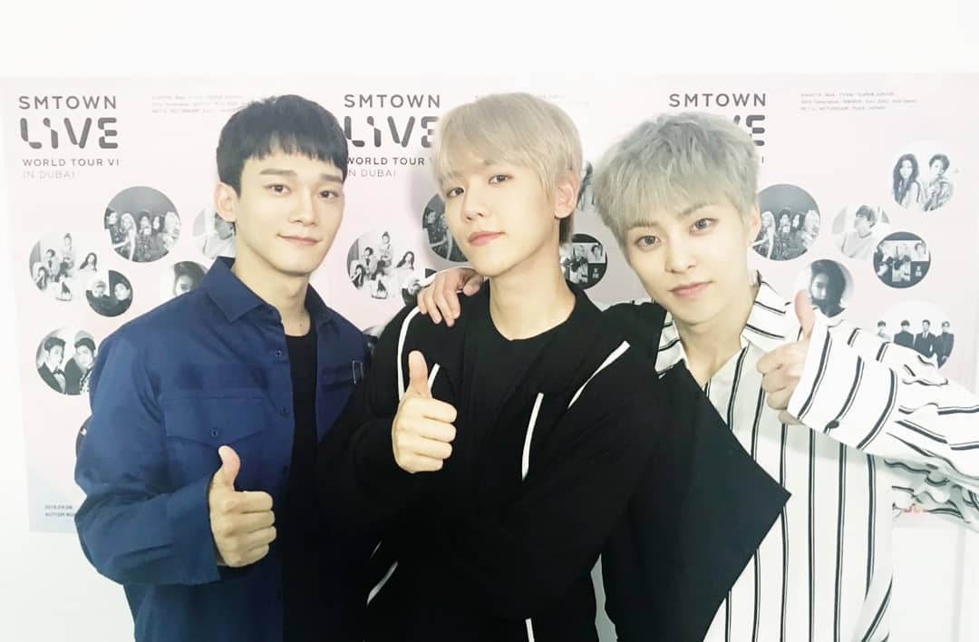 EXOGlobal's tweet photo. [OFFICIAL] 180407 smtown Instagram Update - EXO-CBX: “Opening Stage : EXO-CBX 🎵
SMTOWN Live in Dubai😉👍”
https://t.co/XITEKhzXPF

#MTVBRKPOPEXO #PremiosMTVMiaw @weareoneEXO https://t.co/m3EzWXrM5q