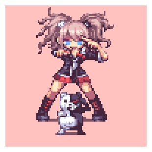 Puking Rabbit げぼうさぎ Twitterren Dangan Ronpa Junko Enoshima ゆるキャラと女の子のセット ダンガンロンパのヤツら Picopiyo Pixelart ドット絵 ダンガンロンパ Danganronpa 江ノ島盾子