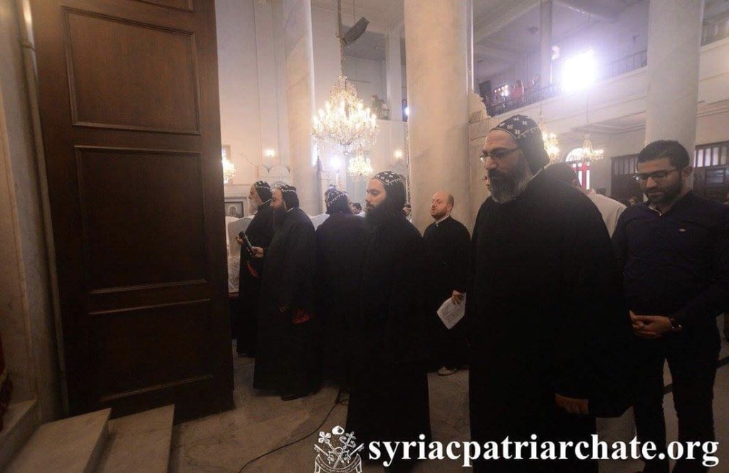 iraqschristians's tweet photo. In spite of facing constant mortars from terrorists in #EasternGhouta, #Syriac #Christians celebrate mass during Orthodox #Easter weekend at St. George Cathedral in Bab Touma, #Syria. Bab Touma means Gate of St. Thomas, who traveled thru the area on his way to India. #GoodFriday https://t.co/DHthycBhq3