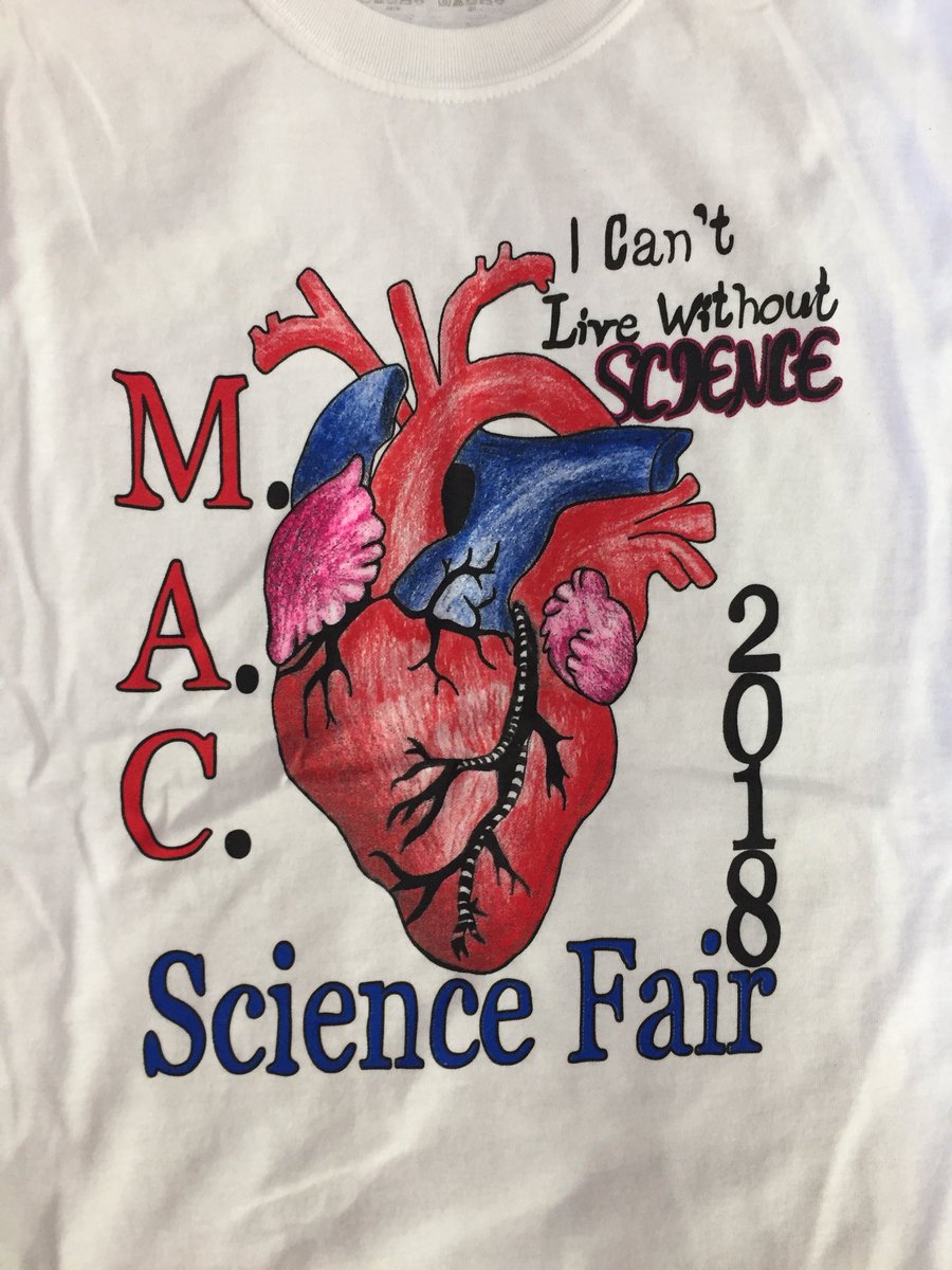 sross1967's tweet photo. Gillian Cummins won the MAC Science Fair t-shirt design contest last year. Her design is featured on this year’s shirt. It looks great! @KnightsR7 https://t.co/U3Y8rDfFCx