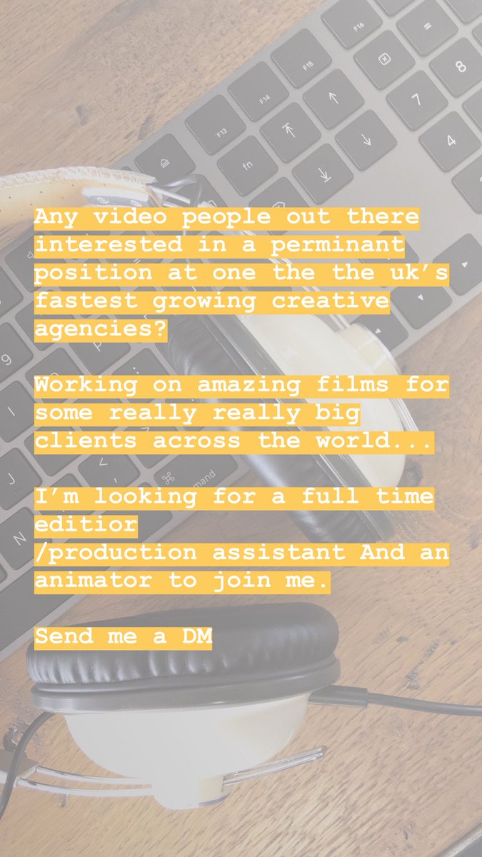 andypotter3's tweet photo. If you, or anyone know you is interested please get in touch: andy.potter@sideshowagency.com
#videoprofessional #videoproduction #videojob #jobsinvideo #videocareers https://t.co/OkJYWe9xEE