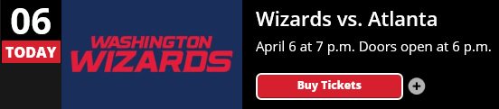 Start planning for the weekend!  The Wizards are playing tonight!  Click to purchase your tickets and park at 505 9th St. - Entrance off 8th to get to the game.  ow.ly/mbwj30jlViH