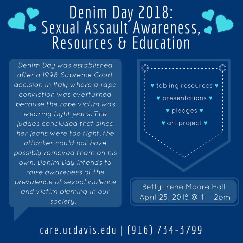 Denim Day is happening on April 25th <a href="/ucdavis/">UC Davis</a> on the Sacramento campus in the new and beautiful Betty Irene Moore Hall <a href="/UCDavis_Nursing/">UC Davis Betty Irene Moore School of Nursing</a>. Learn more about the resources and reporting options for survivors of sexual assault. 
<a href="/UCDavisHealth/">UC Davis Health</a> <a href="/UCDavisMed/">UCDavisMedSchool</a>