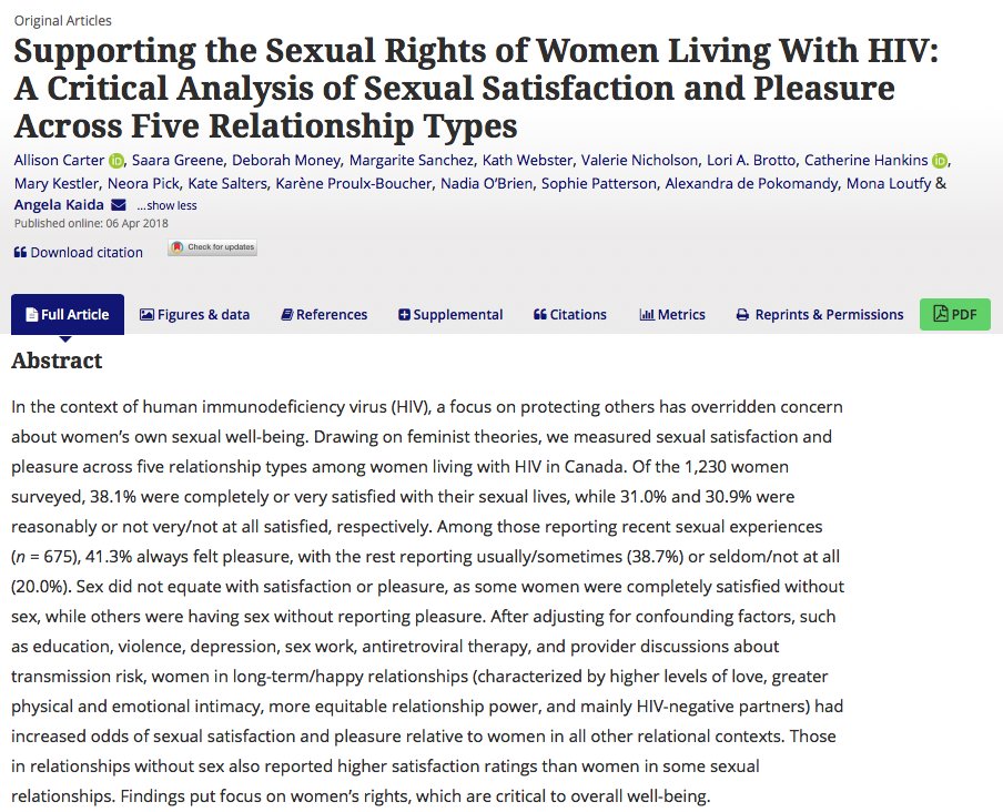 DrAllieCarter's tweet photo. Sexual wellbeing is a human right. Women with HIV deserved to be heard on this matter BEYOND #HIV prevention. Read our NEW research &amp; follow @LifeLoveHIV to be part of a NEW conversation/community. #sexualhealth #UequalsU #HIVCan #CBPR #CAHR2018 #AIDS2018
https://t.co/pwDkpkmCHP https://t.co/aNHf9UIu7Q