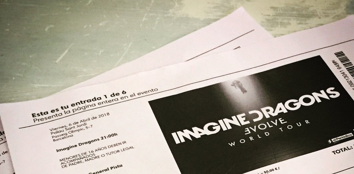 valebasic's tweet photo. Let’s concert! 😎🎼🎸 ready for #imaginedragons #evolvetour #6april2018 #barcelona https://t.co/MBh9CWPNCs
