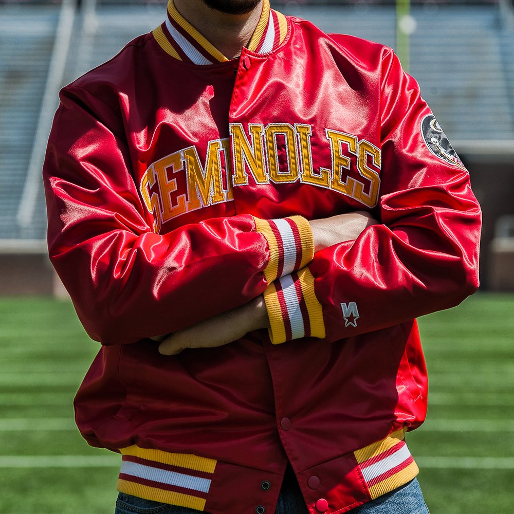 Seminoles's tweet photo. Get your fit right for the Spring Game and win this retro FSU Starter jacket.

Here's how:
1️⃣ Follow @Seminoles
2️⃣ RT this tweet
3️⃣ Reply with a pic of you in throwback FSU gear

We'll pick our favorite and the winner will be announced this coming Monday (4/9)! https://t.co/a53PtMiLDY