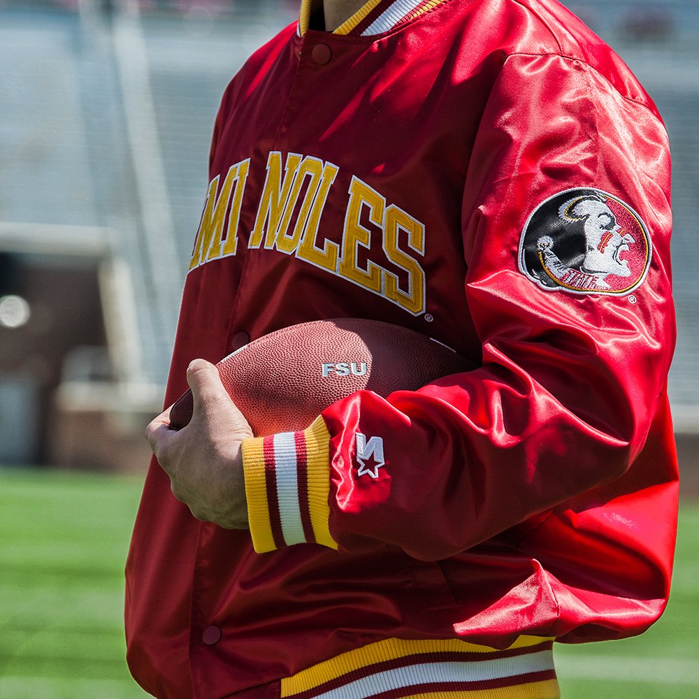 Seminoles's tweet photo. Get your fit right for the Spring Game and win this retro FSU Starter jacket.

Here's how:
1️⃣ Follow @Seminoles
2️⃣ RT this tweet
3️⃣ Reply with a pic of you in throwback FSU gear

We'll pick our favorite and the winner will be announced this coming Monday (4/9)! https://t.co/a53PtMiLDY