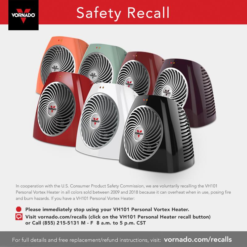 Important recall notice on <a href="/vornado/">life</a> VH101 Personal Vortex Heater! Sign up for Hinged.com to stay in the know! #ExploreIdeas - #GetInspired - #GetHinged bit.ly/2GCciwI