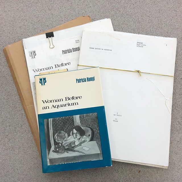 umnlib's tweet photo. Patricia Hamplโs manuscript for Woman Before an Aquarium with published book. #umnlibraries #patriciahampl #nationalpoetrymonth #prairiepoetsumn https://t.co/x9dS4HZOFK https://t.co/XMtgm9iBD0