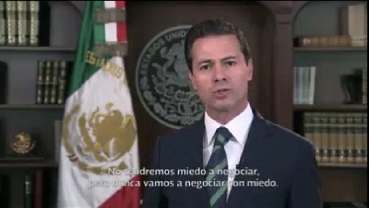 MiltonGzz's tweet photo. Sin sentido frase de @EPN “no tendremos miedo a negociar...” la correcta es “Nunca negociemos por temor. Pero nunca temamos a negociar” JFK https://t.co/E2Hrsfy47Z