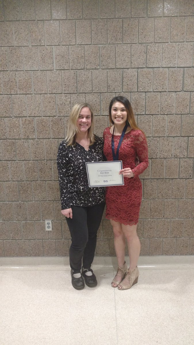 HDFSBeTheChange's tweet photo. Congratulations to HDFS graduating seniors, Aryn Benn (Women’s Track and Field) and Cyan Bower (Dance), on receiving the UW-Stout Scholar-Athlete Award this semester! https://t.co/q0HUmGzUYL
