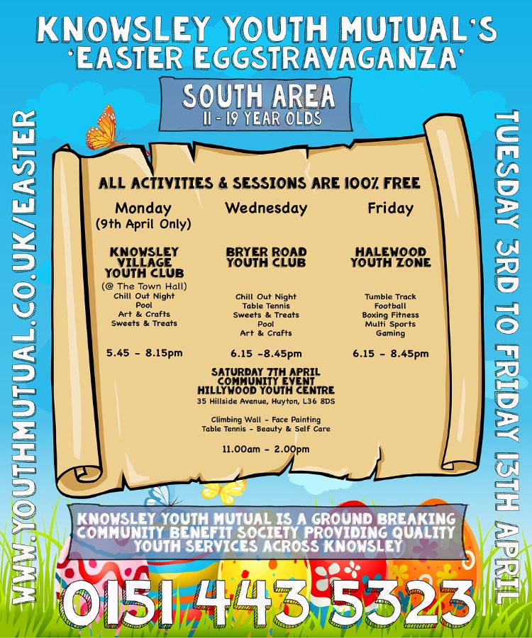 VibeUKOrg's tweet photo. We have sessions running across Knowsley this evening! Head to https://t.co/InOTjDBDgL for full details of Halewood Youth Zone, Our Place and Westvale Youth Clubs including times and the activities on offer! #KYMeaster #KYMholidays #KYM #youthworkmatters @KnowsleyCouncil https://t.co/OpN86bFXdU