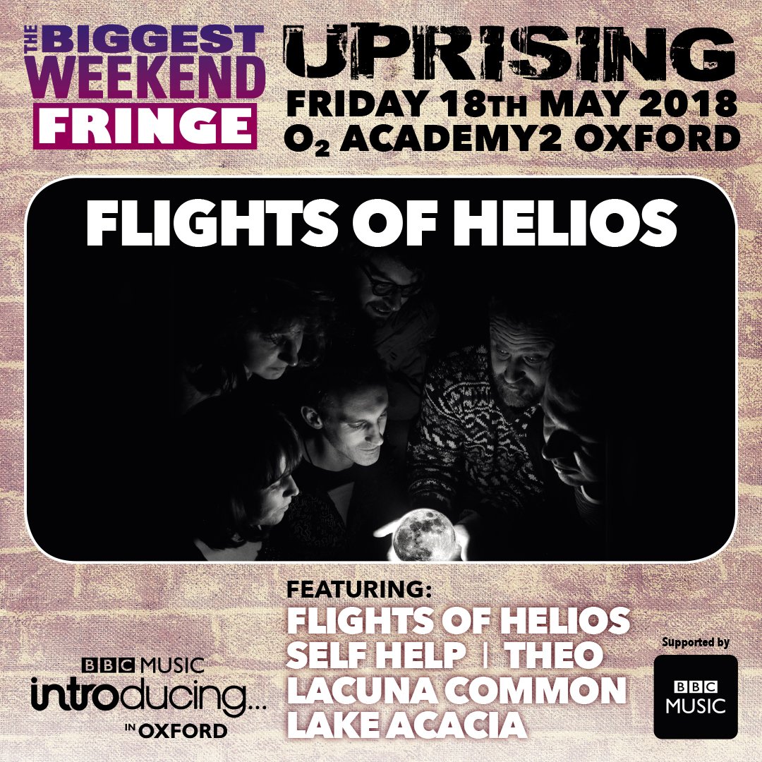 YESYESYES 18 May @O2AcademyOxford we're headlining a luminous Oxford-only lineup for @BBCIntroOxford with @youneedselfhelp Theo @lacuna_common @lakeacacia ---> facebook.com/events/5524283…