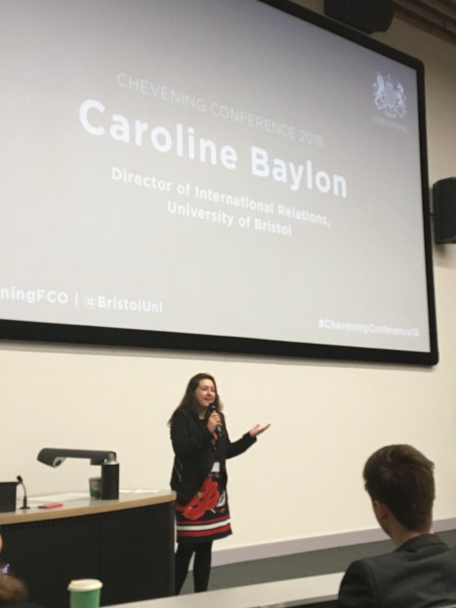 FCDOMJLodge's tweet photo. Great fun - and a real privilege - to talk to students and scholars @cheveningfco today. Big thank you to @BristolUni for hosting #CheveningConference18 https://t.co/p65GA1EDOU