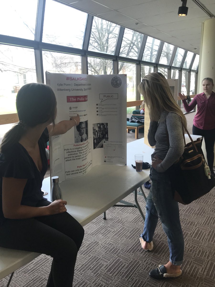WittComm's tweet photo. @kylieponn presents her #COMM350 social media poster at the #CelebrationOfLearning https://t.co/y6KI5RrIMw