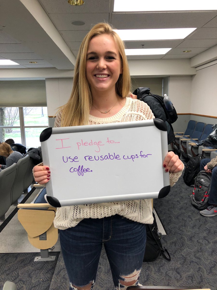 Jane Kassabian and Kate Zawacki are being green during #MegawattMadness by eliminating paper cup consumption, while also saving green by taking advantage of ND's reusable coffee cup discount! #BeGreen #SaveGreen <a href="/McGlinnHall/">McGlinn Hall</a> <a href="/BadinHall/">Badin Hall</a>  <a href="/Starbucks/">Starbucks</a>