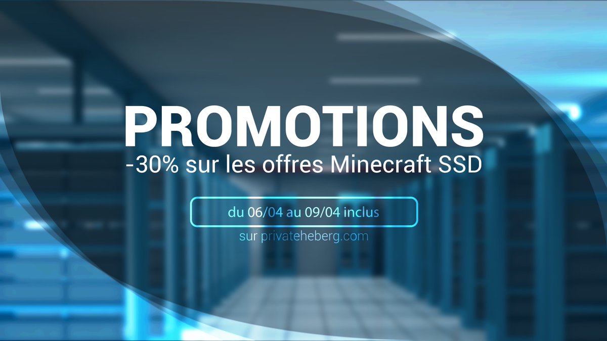PrivateHebergFR's tweet photo. Les promotions sur les Minecraft SSD sont ce week-end chez PrivateHeberg ! #Minecraft https://t.co/RAxt6B0D6B