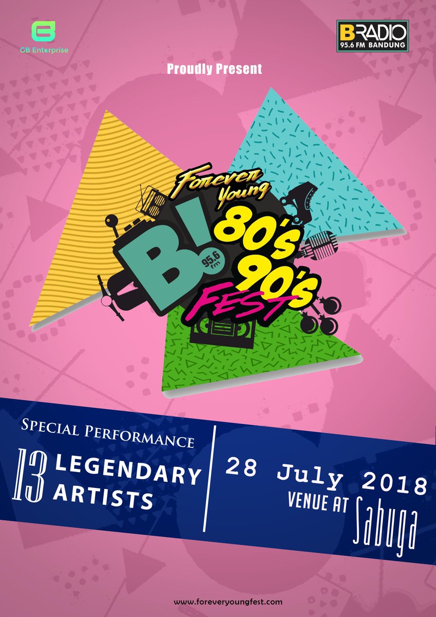 Hai 80s 90s kids! Bersiaplah untuk menyambut event bertajuk
'FOREVER YOUNG B! 80s 90s FEST'! #foreveryoungfest #b80s90s #festival #bandung #infobdg #event #musik #bandungjuara #ardangroup #gbenterprise #EnjoyTheBeat #Indonesia