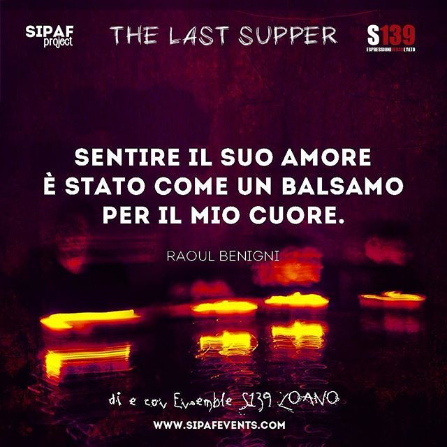 Sipafevents's tweet photo. Assaggio_03 The Last Supper
-
Sentire il Suo amore è stato come un balsamo per il mio cuore.  @raoul_benigni 
#TheLastSupper
#sipaf #sipafproject #s139 #loano #igersloano #igersliguria #performance #ultimacena #evento #pasqua https://t.co/UTmKos0TrF