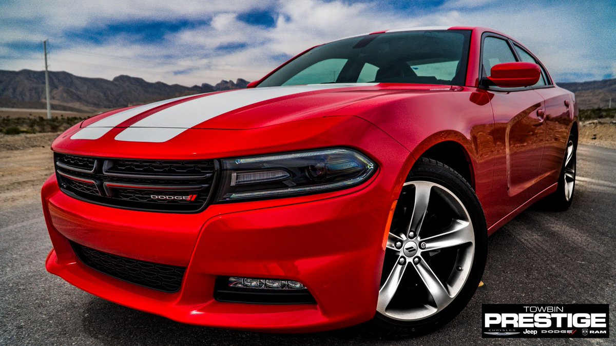 What is everyone doing this #Weekend? Come down to #PrestigeChryslerJeepDodge and check out this sick Charger with pearlescent white stripes! #dodge #charger #Hemi #Mopar #FEF #Vegas #FrontEndFriday #instagood #cargram #friday #lasvegas #carswithoutlimits