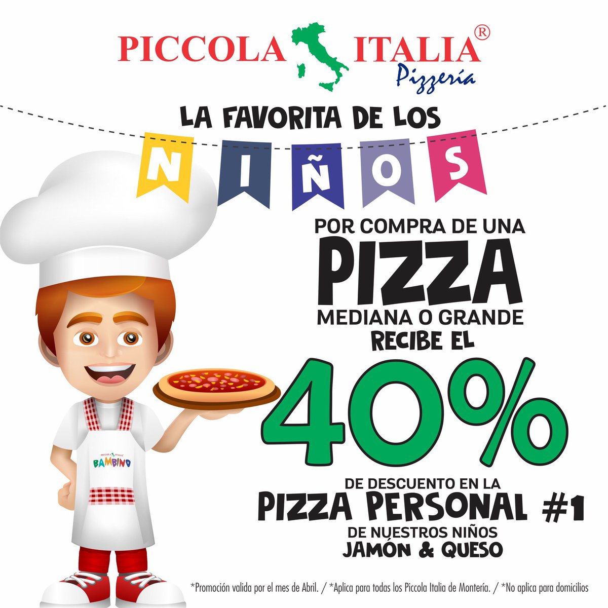 PizzasPiccola's tweet photo. En Abril queremos invitar a todas las familias a compartir con nosotros el más bello tesoro del mundo: la sonrisa de nuestros niños. https://t.co/qtm1Bs9Ogj