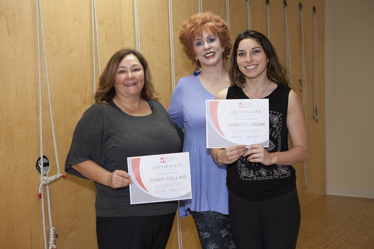 ICYAyoga's tweet photo. ICYA Founder @DrAnnClark presents Annette Logan and @CynthiaYCollins with their #chairyoga certifications. Congratulations ladies! 👏 https://t.co/dcLy6nfFrR