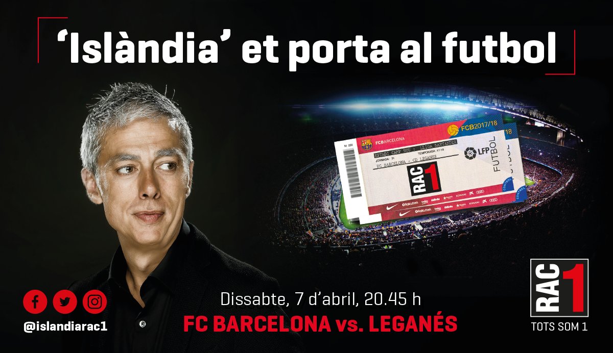 islandiarac1's tweet photo. SORTEIG! Una de les últimes oportunitats per anar al Camp Nou aquesta temporada. Al Barça només li queden 5 partits de Lliga al seu estadi. Si voleu una entrada doble pel partit d'aquest dissabte, seguiu-nos i feu retuit d'aquesta publicació! https://t.co/zSpzTWfXRz