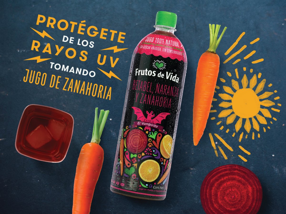 Si vas a tomar el sol ☀️ te recomendamos tomar jugo de zanahoria 🥕su alta concentración de betacaroteno y antioxidantes nos ayudan a proteger nuestra piel ante las agresiones externas como los rayos UV. 👌😘