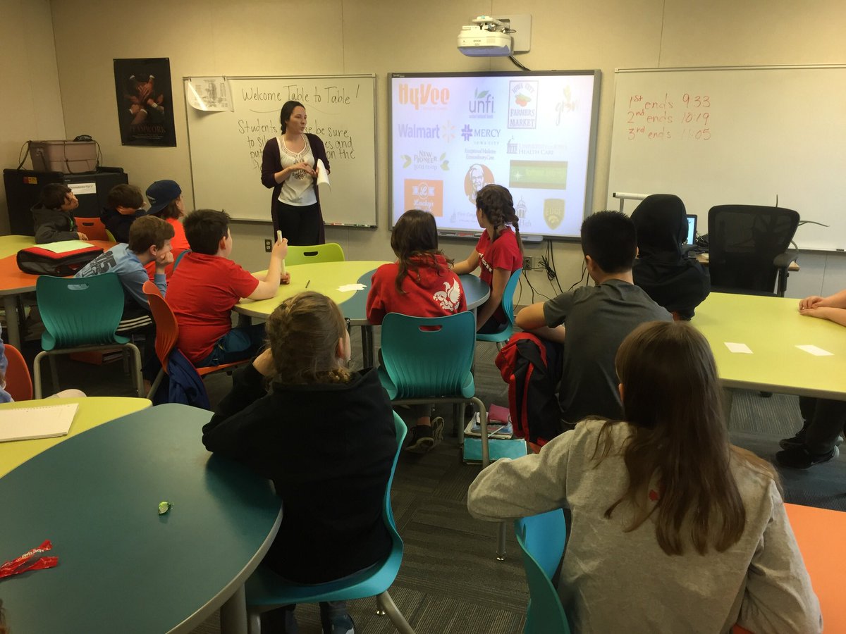MrStimmel's tweet photo. Thanks to @IowaCityT2T for coming to @SouthEastJHIC and sharing with our #CASL students. We loved learning about how Table To Table helps feed people and reduce waste in our community.  #servicelearning https://t.co/dzkTRcyBgG